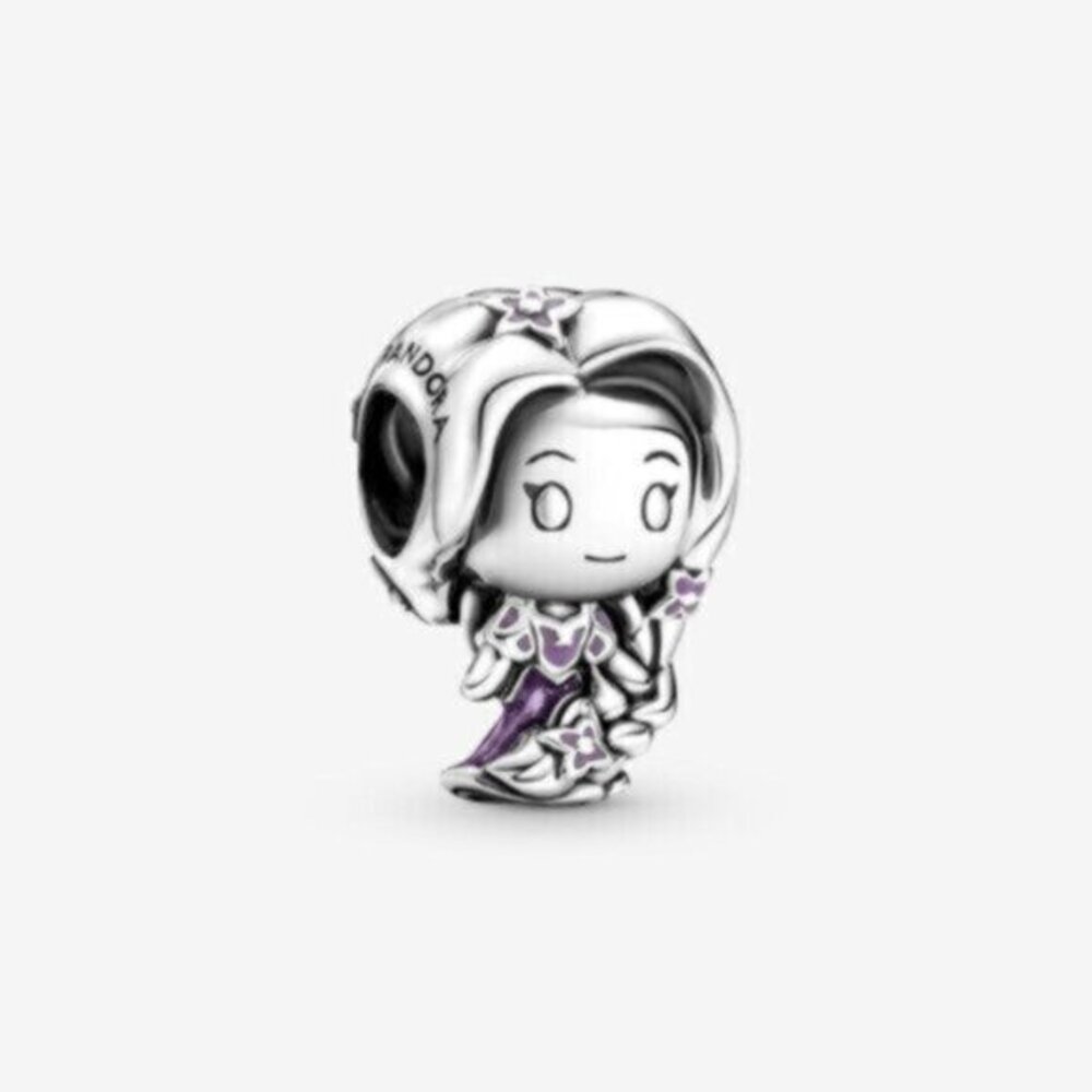 Pandora Silver Charm with Purple Accents - Princess Figurine